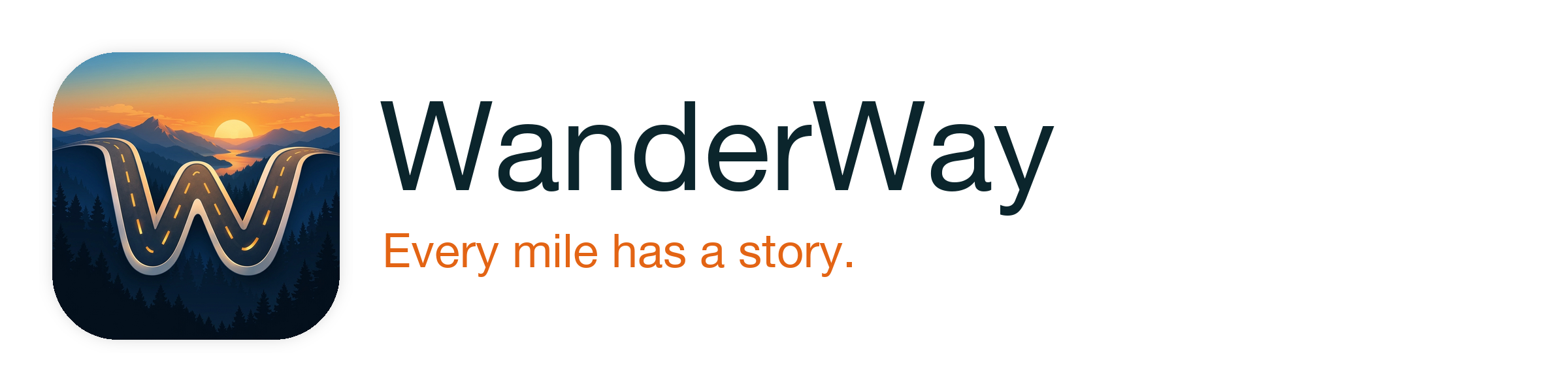 WanderWay Horizontal Logo (Light Theme / Print)